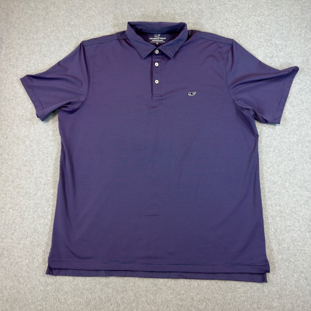 Vineyard Vines Polo Shirt Mens XL Striped Performance Short Sleeve Preppy Golf